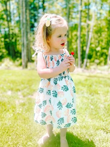 Vieille Toddler Baby Girls Summer Dress Sling Straps Princess Sundress Floral Printed Casual Beach Holiday Dress 1-6 Years in Kuwait