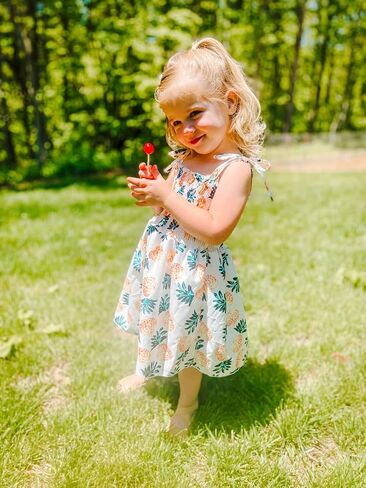 Vieille Toddler Baby Girls Summer Dress Sling Straps Princess Sundress Floral Printed Casual Beach Holiday Dress 1-6 Years in Kuwait