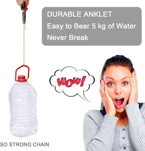 أساور الكاحل للنساء مجوهرات مقاومة للماء خلخال مطلي بالذهب 18 قيراط للنساء خلخال نسائي مقاوم للماء ذهبي بالإضافة إلى حجم سوار الكاحل للنساء in Kuwait