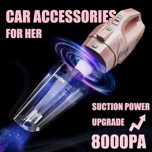 VARSK 4-in-1 Car Vacuum Cleaner, Tire Inflator Portable Air Compressor with Digital Tire Pressure Gauge LCD Display and LED Light, 12V DC Air Compressor Pump, 15FT Cord, Bonus HEPA Filter and Nozzles in Saudi Arabia