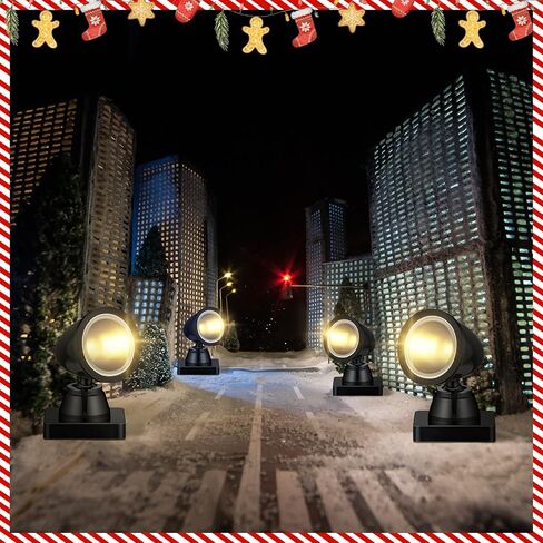Kingdder Christmas Village Lights Christmas Mini Spotlight Building Light Battery Operated Christmas LED Light with Switch Indoor String Lights for Christmas (Warm White,1 Set) in Saudi Arabia