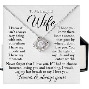 To My Wife Necklace From Husband With Heartfelt Message, Necklace For Women Future Wife, Gift for Wife Anniversary Birthday Gift Ideas, Jewelry Birthday Christmas Valentines gifts For Wife