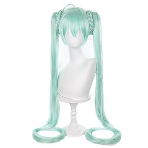 Xingwang Queen Anime Flower Fairy Cosplay Wig Long Green Pigtails with Briad Clips Party Wigs for Women Girls