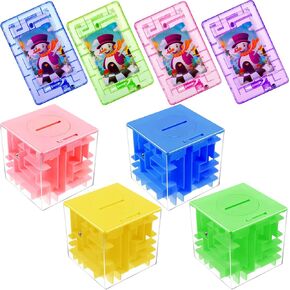 8 Pcs Money Maze Puzzle Gift Box Plastic Money Holder Card Holder Maze Puzzle Pinball Machine Game Cash Gift Birthday Party Favors for Teens Kids and Adults, 2 Styles
