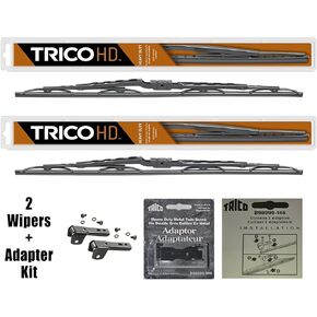 TRICO HD 26 Inch Pack of 2 Heavy Duty & Automotive Replacement RV Windshield Wipers w/Adapter Kit (67-2626-146)