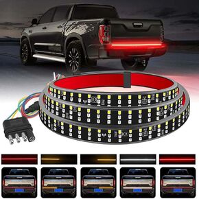 60 Inch Tailgate Light Bar LED Brake Light Strip for Truck, Waterproof Turn Signal Truck Bed Lights for Car Pickup Ford Dodge RAM GMC Chevy Silverado Tundra, Rear Exterior Accessories 12V