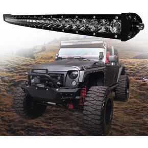26inch LED Light Bar,120W Curved Single Row, Spot Flood Combo, IP68 Waterproof LED Driving Fog Lamp, 12V 4WD Off Road Lighting, LED Work Lights for UTE ATV UTV SUV Boat Trucks (120W)