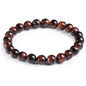 Natural Gemstone Stretch Round Beaded Bracelet, Elastic Smooth Beads Stone Bracelet Unisex