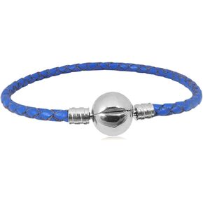 Christmas Gift Leather Charm Braided Chain Silver Plated Womens Bead Charms for Bracelets Jewelry 38cm14.96in(18cm 7.1in)