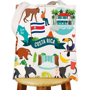 WZMPA Costa Rica Vacation Tote Bag Costa Rica Trip Gift Costa Ricans National Belief Shoulder Bag For Costa Rica Tourist