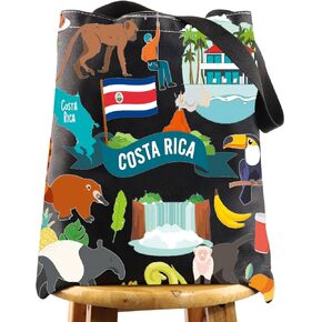 WZMPA Costa Rica Vacation Tote Bag Costa Rica Trip Gift Costa Ricans National Belief Shoulder Bag For Costa Rica Tourist