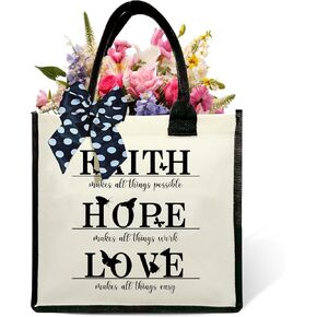 Christian Shoulder Beach Bag - Bible Verse Butterfly Canvas Tote Bag Gifts