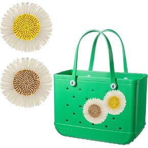 YIXIPAZH Flower Charms for Bogg Bag,Cute Decorative Charm Compatible with Bogg Bag Original All Models,Daisy Charms Insert Decorative for Handbag Beach Tote Bag,Raffia Flower Accessories Charm