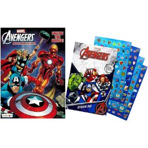 2325687 كتاب تلوين أفنجرز 80 صفحة، كتاب ملصقات Marvel Avengers Hero أكثر من 200+ - مثالي للهدايا، هدايا الحفلات، الهدايا الجيدة، المكافآت، سجل القصاصات، حرف الأطفال، مدرسة للأطفال البنات والأولاد