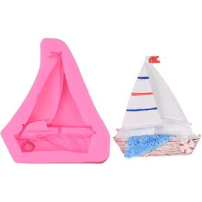 PURPLELILY Anchor-Sailboat Mold Silicone Mold for Resin Epoxy-Casting Making Lighthouse-Mold Craft Home Ornament Mold Ornament Resin Mold Deep Silicone