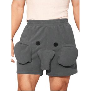 شورت رجالي من MakeMeChic بتصميم على شكل فيل كرتوني بخصر مطاطي وساق مستقيمة وسروال بيجامة