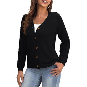 REDHOTYPE Women's Cardigans Sweater Casual Long Sleeve Open Front Cardigan Button Down Knit Chunky Outwear Coats