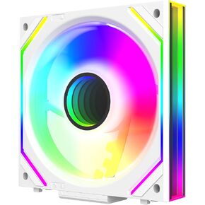 UNI Fan JM-V2 120 Infinity Mirror Module Daisy-Chain ARGB PWM Case Fan 120mm حزمة ثلاثية مناسبة لحالة الكمبيوتر ومبرد AIO 360 مم