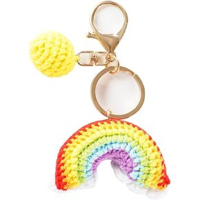 Cute Keychain Crochet Keychain Hand Woven Plush Keychain Soft Macrame Keychain for Women Teen Girl Gifts