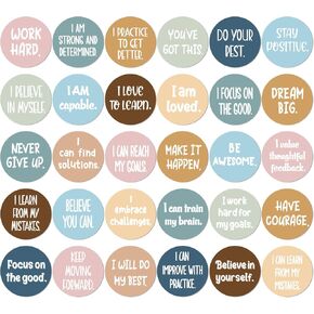 30 Pieces 6 Inch Classroom Floor Stickers Multicolor Classroom Spots for Line up Markers Self Adhesive Vinyl Stickers for Preschool and Kindergarten Elementary Teachers (Inspirational Style)