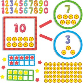 97 PCS Magnetic Numbers for Whiteboard, Math Manipulatives Kindergarten 1st Grade, Math Games for Kids, Magnetic Number Line, Math Counters & Ten Frames Set, Addition and Subtraction Games