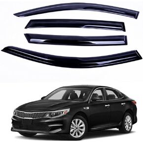 ZH Window Rain Guards Compatible with Kia Optima 2016 2017 2018 2019 2020-2mm Thick Tape-On Premium Wind Deflectors for Front and Rear Windows, Durable & Sleek Design, 2mm Thickened
