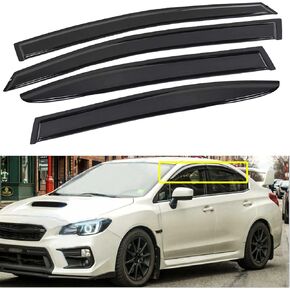 munirater Black Side Window Visor Vent Rain Guard Deflector Replacement for 2015-2019 Subaru WRX STI JDM Style