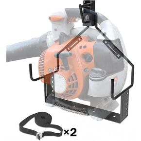 Blower Holder Rack, Handheld Blower Holder Mount Rack Suitable for Trailers and Trucks, Usable Indoors and Outdoors, Black, Include 2 Straps