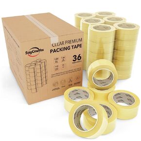 Heavy Duty Adhesive Clear Packing Tape Refills – Transparent Tape for Packaging Box Mailing Shipping Moving Supplies – 1.88" x 110 Yards 1.80" Mil Thick 3" Core - 36 Rolls