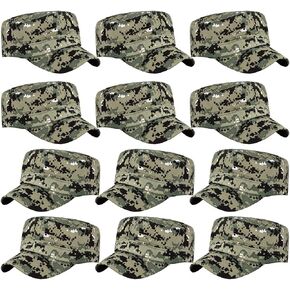 ZffXH 12 pcs Birthday Party Hats Army Cadet Soldier Theme Party hat Favors Halloween Costume Cap