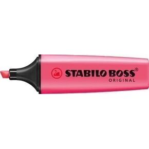 STABILO Pack of 3 Pink Boss Highlighters Fluorescent Colours Water-Based Ink