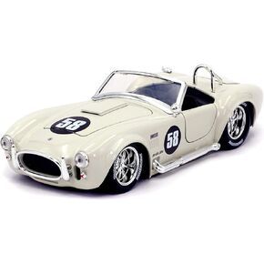 Jada Toys Bigtime Muscle 1:24 1965 Shelby Cobra 427 S/C Die-cast Car White, Toys for Kids and Adults