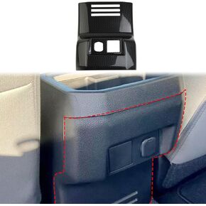 Carbon Fiber Style Armrestbox Rear Row Charger Jack Cover Trim Accessories for 2024 Toyota Tacoma