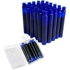 Blue/Black Pen Ink Cartridge Fountain Pen Cartridges Refillable Fountain Pen Cartridge, 3.4 mm Bore Diameter (No Erasable Blue Black)