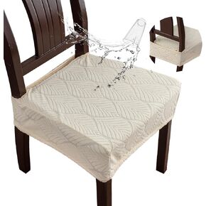 Waterproof Stretch Seat Covers,Dining Room Chair for 4 Set Removable Washable Chair Slipcover Protectors,No Rear Covers,Light Grey