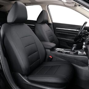 coverdream Universal Full Set Car Seat Covers Fit for Ford Escape,Edge,Fusion,Mazda CX5,Mazda 3 and Toyota RAV4 Camry Corolla,Full Coverage Waterproof Leather Seat Protector - Black
