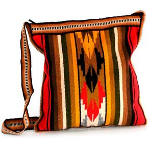 NOVICA Artisan Handmade Alpaca Blend Shoulder Bag Women's Wool Multicolor Striped Peru Geometric 'Andean Warmth'