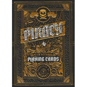 أوراق لعب فاخرة فاخرة من Theory11 Piracy، مؤشر قياسي لحجم البوكر، أوراق لعب من رقائق معدنية