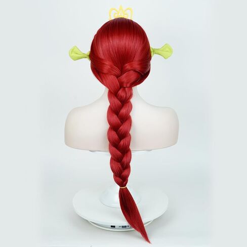 Aicos Long Red Braid Wig for Women 29.5Inch Princess Red Costume Wig with Crown for Halloween Cosplay Party in Saudi Arabia