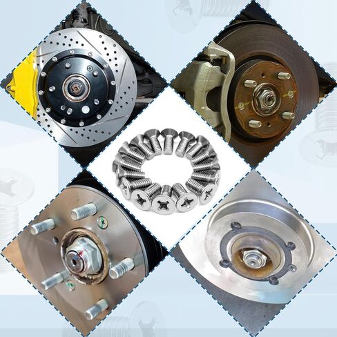 8Pack Stainless Steel Brake Disc Rotor Screws, Stainless Steel Retaining Screws for Front and Rear By Mission Automotive, Compatible with for Honda, Acura, Hyundai and Kia Models in Kuwait