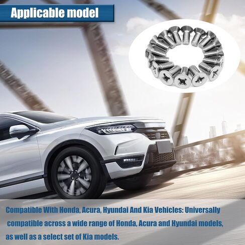 8Pack Stainless Steel Brake Disc Rotor Screws, Stainless Steel Retaining Screws for Front and Rear By Mission Automotive, Compatible with for Honda, Acura, Hyundai and Kia Models in Kuwait