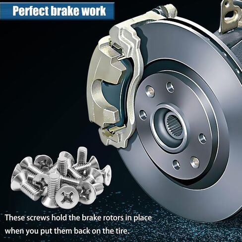 8Pack Stainless Steel Brake Disc Rotor Screws, Stainless Steel Retaining Screws for Front and Rear By Mission Automotive, Compatible with for Honda, Acura, Hyundai and Kia Models in Kuwait