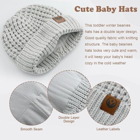 Knitted Toddler Winter Hat Beanie for Baby Boy Girls Soft Cotton Cute Toddler Beanie Warm Infant Hats Outdoor in Kuwait