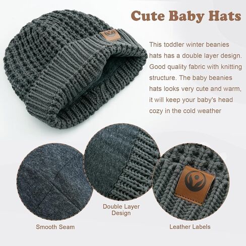Knitted Toddler Winter Hat Beanie for Baby Boy Girls Soft Cotton Cute Toddler Beanie Warm Infant Hats Outdoor in Kuwait