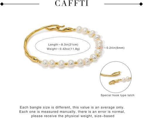 Freshwater Cultured Pearl Bracelet 18K Gold-Plated Spliced Vintage Bracelet for Women Fixed Size Stacked Bracelet 6mm Real Pearls 8 Inch in Saudi Arabia