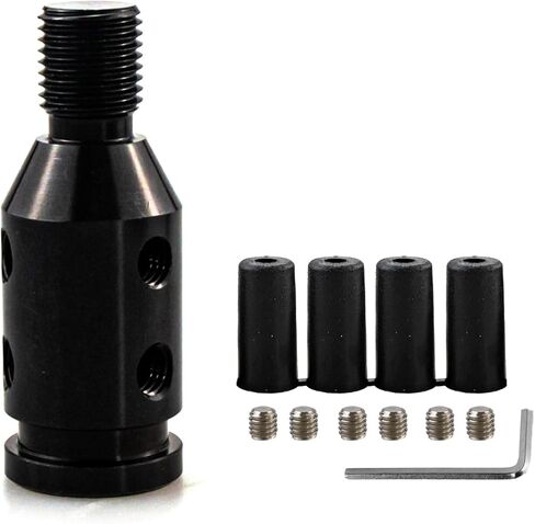 محول مقبض التحول العالمي، محول ناقل الحركة التلقائي من الألومنيوم، مثبت غمد مقبض ناقل الحركة في السيارة من أجل النقل اليدوي بدون خيوط (أسود) in Kuwait