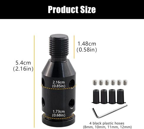 محول مقبض التحول العالمي، محول ناقل الحركة التلقائي من الألومنيوم، مثبت غمد مقبض ناقل الحركة في السيارة من أجل النقل اليدوي بدون خيوط (أسود) in Kuwait