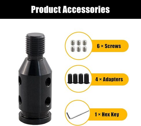 محول مقبض التحول العالمي، محول ناقل الحركة التلقائي من الألومنيوم، مثبت غمد مقبض ناقل الحركة في السيارة من أجل النقل اليدوي بدون خيوط (أسود) in Kuwait