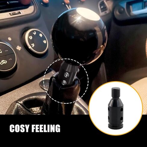 محول مقبض التحول العالمي، محول ناقل الحركة التلقائي من الألومنيوم، مثبت غمد مقبض ناقل الحركة في السيارة من أجل النقل اليدوي بدون خيوط (أسود) in Kuwait