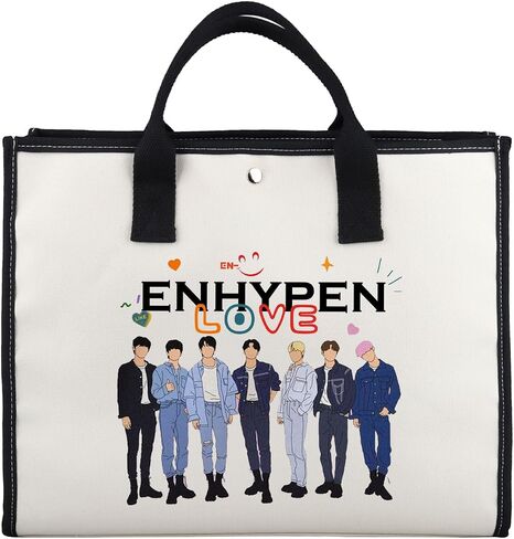 Zuo Bao Korean Group Tote Bag K-Pop Singer Lover Gift Korean Music Inspired Canvas Shopping Bag for Fans in Saudi Arabia